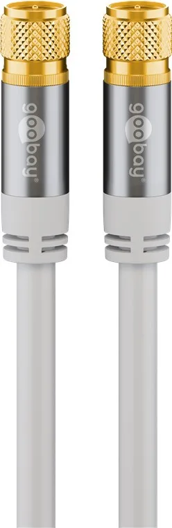 GOOBAY Cable satélite 70600 135 dB 75 Ohm con conector F para receptor DVB-S (2 m), color blanco