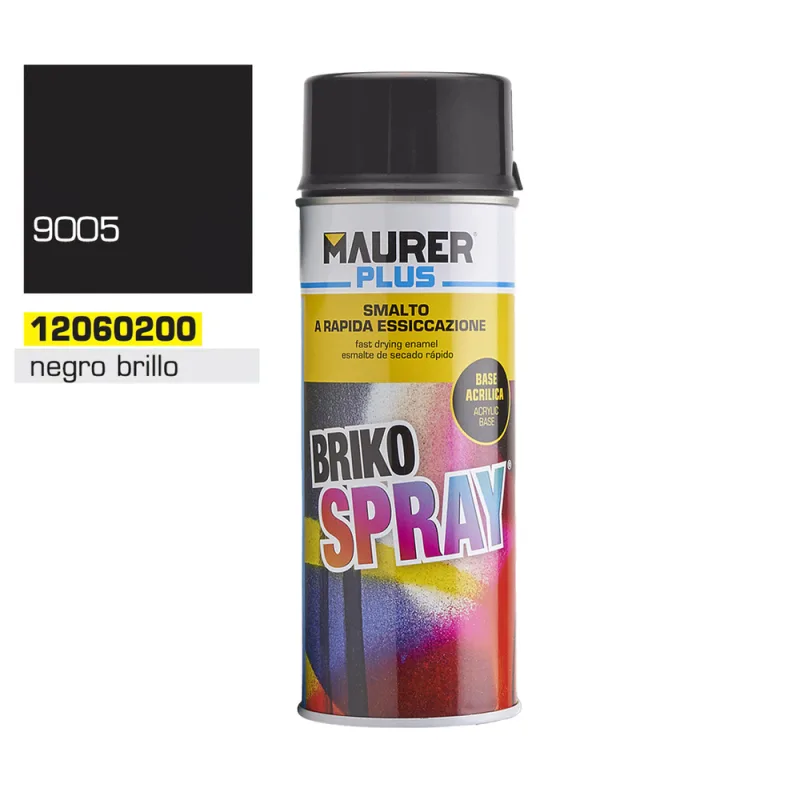 Spray pintura negro brillo profundo 400 ml.