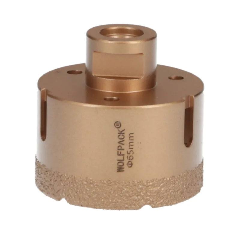 WOLFPACK LINEA PROFESIONAL - Corona Diamante Para Amoladora Ø 65 mm. Conexión Rosca M14. Corte Seco