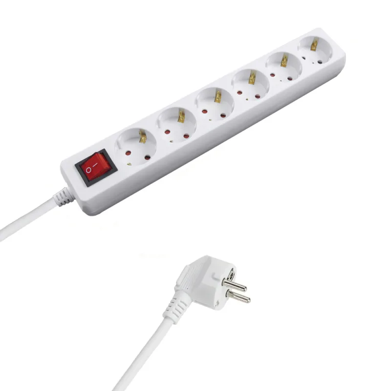 Wolfpack Linea Profesional Bases Multiple con Toma de Tierra con Interruptor con Tomas