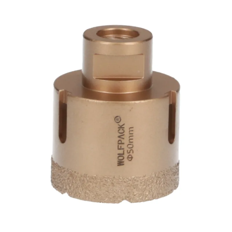 WOLFPACK LINEA PROFESIONAL - Corona Diamante Para Amoladora Ø 50 mm. Conexión Rosca M14. Corte Seco