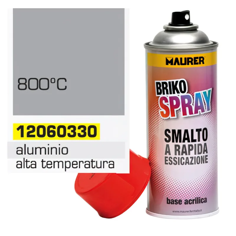 Esmalte Alte Temperature 800 ° Maurer Briko spray 400 ml Plata cf. 6 unidades