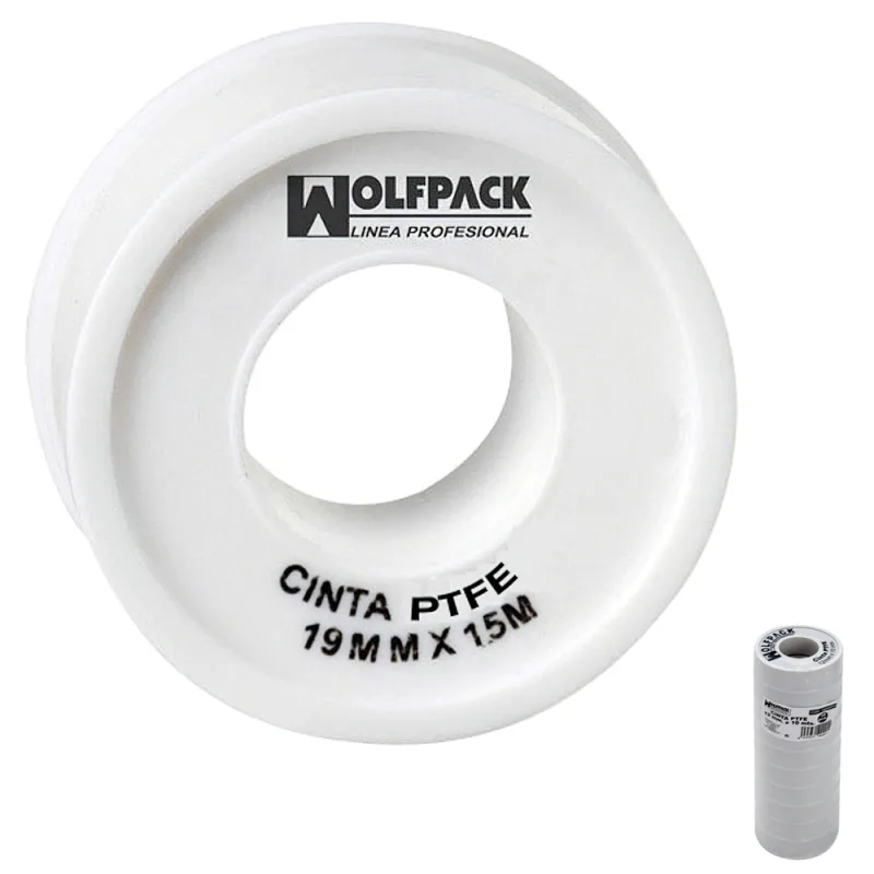 Wolfpack 14060012 Cinta PTFE, 19 mm x 15 m, Set de 10 Piezas