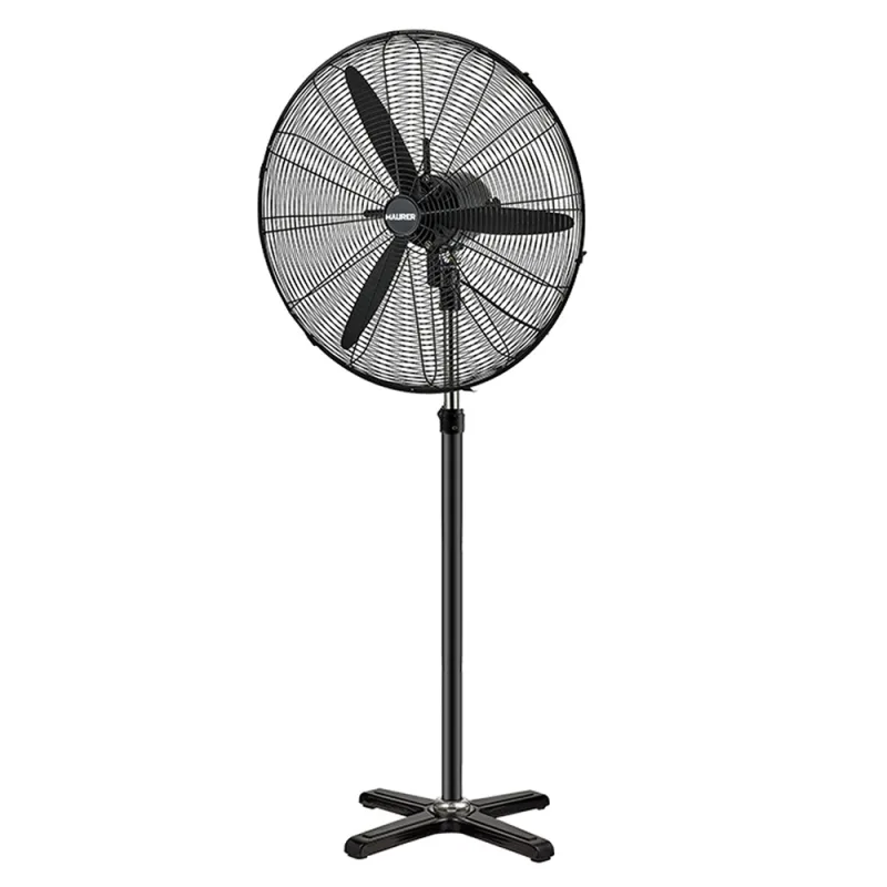 MAURER Ventilador Pie Ø 70 x195 cm. Negro 190 W. Oscilación Automatica, Altura Regulable, Cabezal Inclinable, Base Estable 60x60 cm.