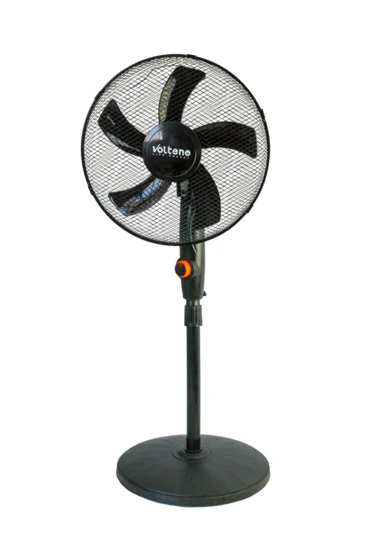 Volteno Ventilador de Pie Negro 40cm con Base Redonda, circulación de aire potente y estable, ideal para hogares y oficinas