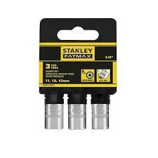 Stanley Conjunto de Adaptadores 1/4 FatMax, set de 3 adaptadores (11 mm, 12 mm, 13 mm), duradero y preciso, ideal para reparación y mantenimiento general