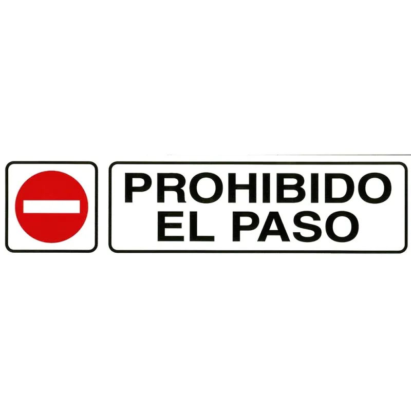 WOLFPACK LINEA PROFESIONAL Rotulo Adhesivo 250x63 mm. Prohibido El Paso