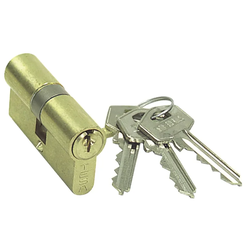 Tesa Assa Abloy, 52003030L, Cilindro Estándar, TE5, Leva Corta, Llave - Llave, Latonado, 30 x 30 mm