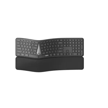 Rapoo I Teclado y ratón inalámbrico (Teclado QWERTY español, Ergonómico y silencioso, ratón 2,4 GHz y Bluetooth, 1600 dpi, Pilas) Negro