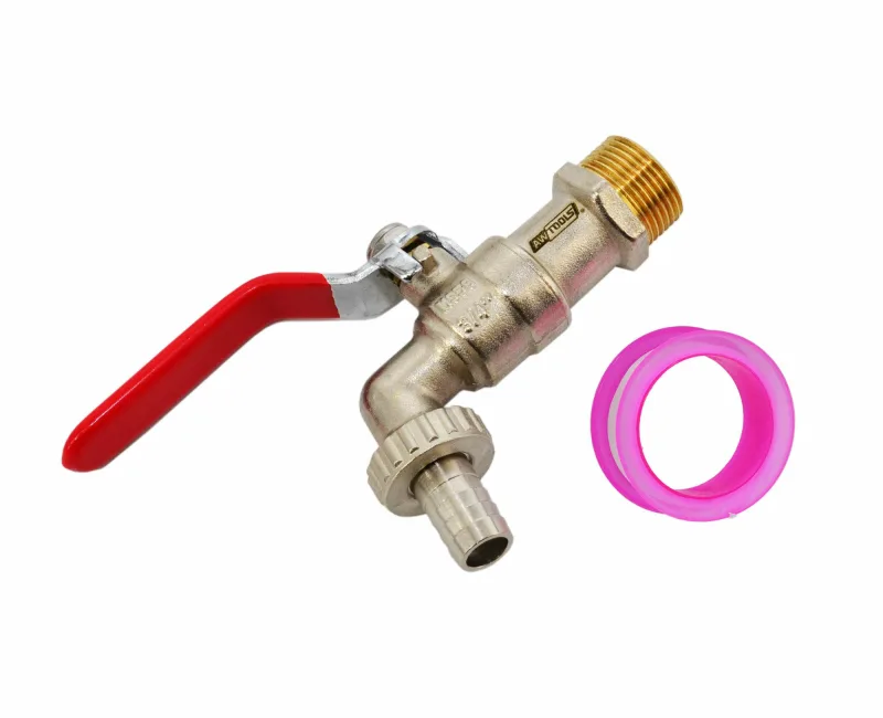 Awtools kran ogrodowy mosiądz niklowany 1/2" gwint zewnętrzny 3/4"