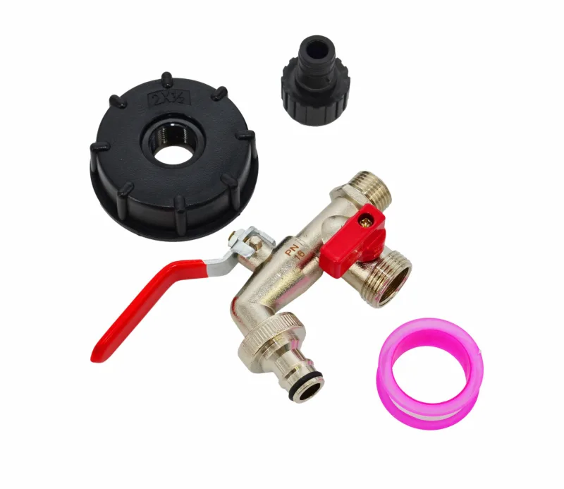 Awtools kran ogrodowy do zbiornika cynk niklowany podwójny 1/2" gwint zewnętrzny 2x3/4" mauzer