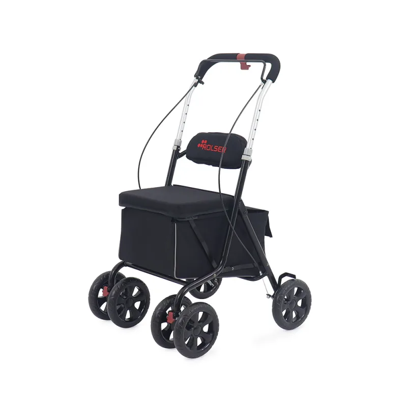 Carro con Asiento Rolser Kadira LN 4 Ruedas 2 direccionables - Negro