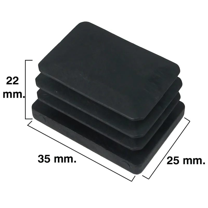 MAURER Contera Rectangular Negra 25x35mm. Blister 4 Piezas.