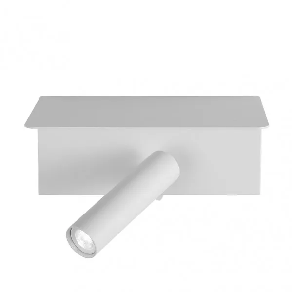 Aplique 3w 4000k leonardo blanco c/estante y usb 150lm c/interruptor 14x18x14cm orientb