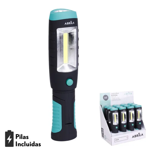 Linterna de trabajo foton led+cob iman y gancho 320lm 21,5x5x4,5cm 3xaaa incluidas