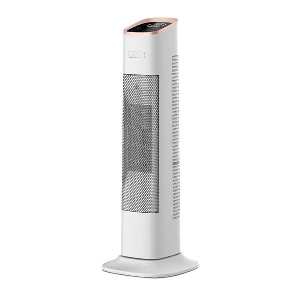 Termoventilador ceramico vertical 2000w bl/oro c.remoto 2potenc.3func.termost.reg. oscilante antivuelco temporiz. 62x23,5x23,5cm