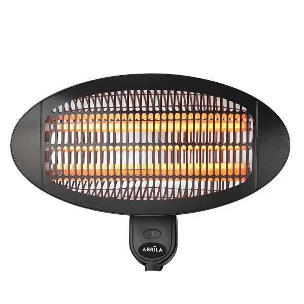 Calefactor exterior cuarzo austral 2000w neg pared 3el em.3pot.ip34 orientable36x50,5x22 cm