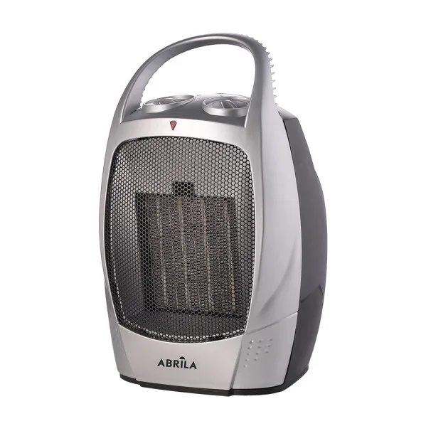 Termoventilador ceramico 1500w negro/plata termost.reg 2potenc.vent/calor antivuelco asa28x18,5x15cm