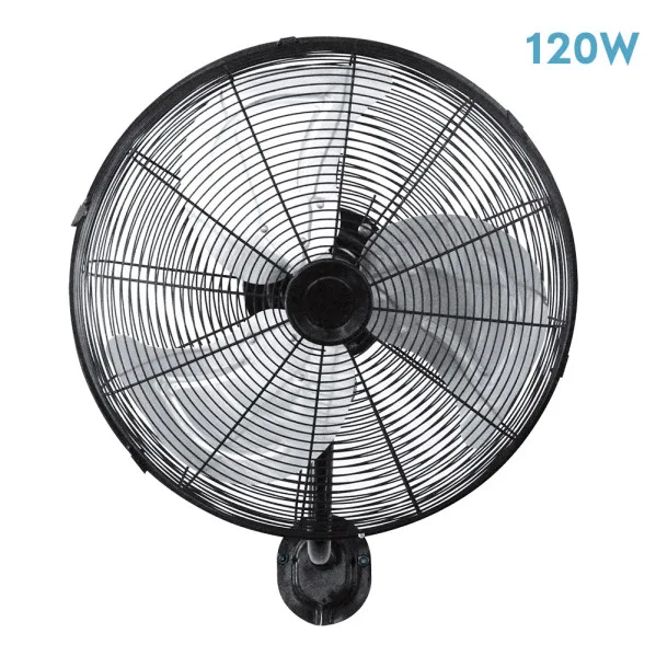 Abrila - Ventilador de Pared ARRECIFE | Negro/Playa con 3 Velocidades Ajustables | Orientable y Oscilante | 120W de Potencia y 50D | Ideal para Todo Tipo de Estancias