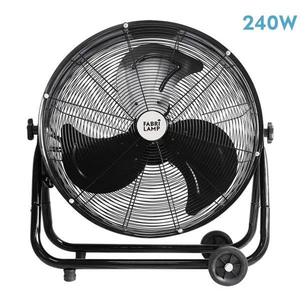 Abrila - Ventilador Industrial PONIENTE | Negro con 3 Velocidades Ajustables | Orientable | 240W de Potencia | Ideal para Todo Tipo de Estancias