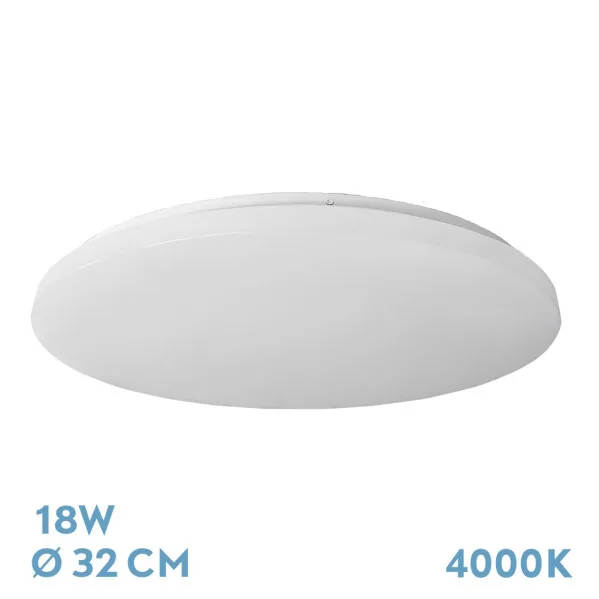 Plafon Led Luz Neutra Modelo Tadeo Blanco 18w