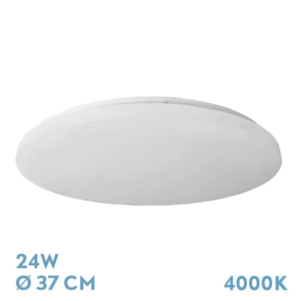 Plafon Led Luz Neutra Modelo Tadeo Blanco Redondo