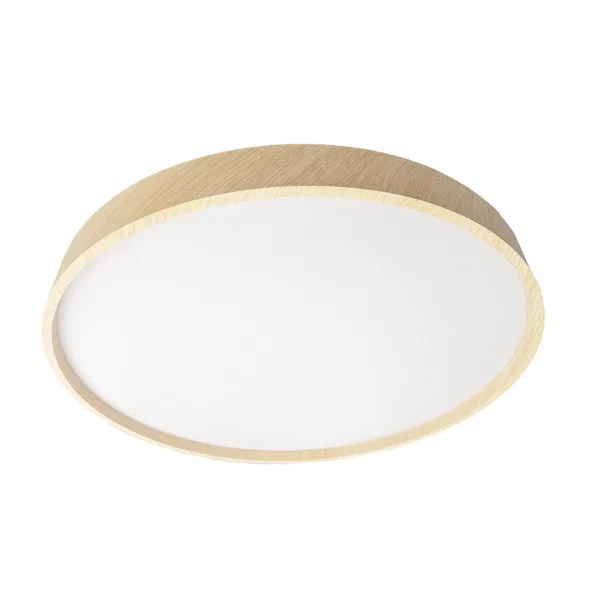 Plafón Kiara Blanco/Haya LED 40W 3000-4200-6500K 3600lm (Ø40x40x5,5cm) con Mando