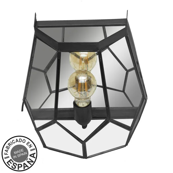 Aplique lente 1xe27 negro 25x26x16 cm