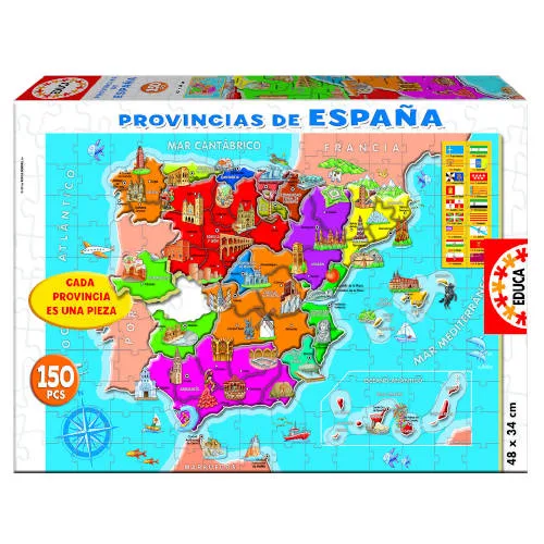 Puzzle mapa 150 provincias españa de 6-8 años educa borras