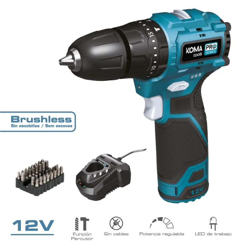 Taladro percutor brushless 12 v
