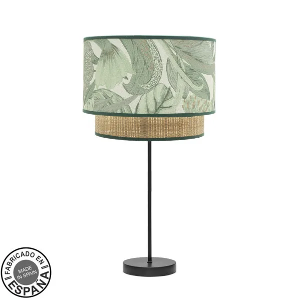 FABRILAMP Lámpara de sobremesa grande Congo 1xe27 Negro/verde-natural