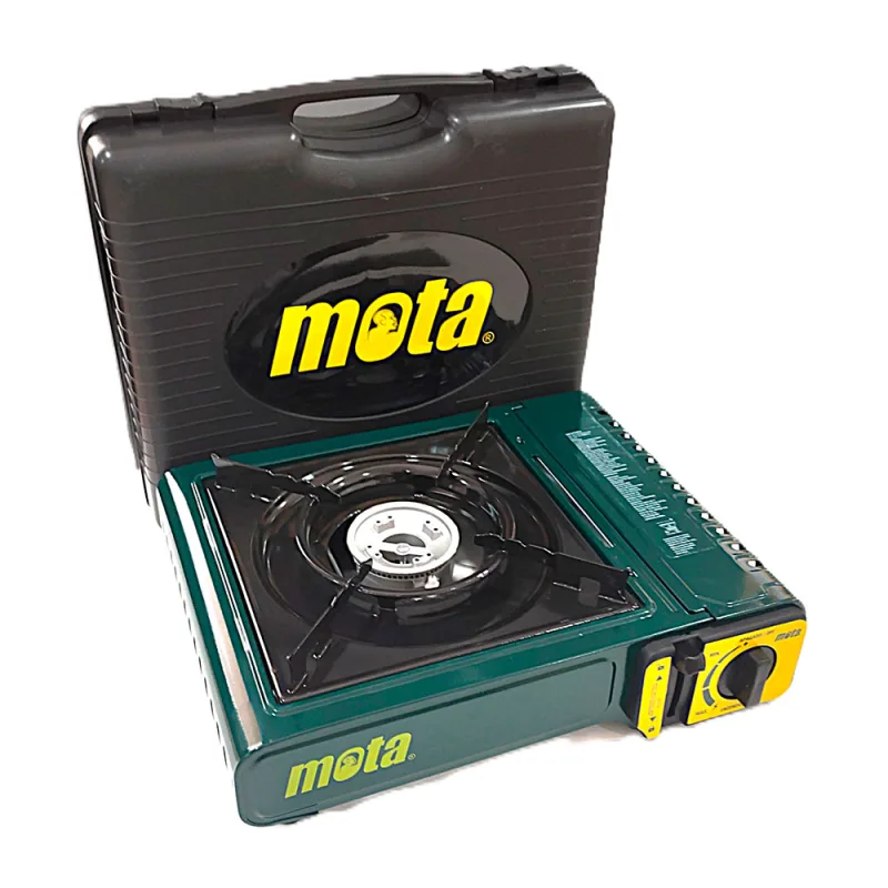 Hornillo portátil compacto de butano con 1 quemador de 2100 W y diámetro útil hasta Ø26 cm