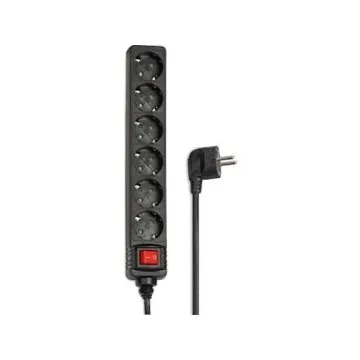 ÷ regleta alimentacion hama con 6 tomas interruptor 1,4m color negra