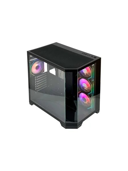 L-Link Torre Nova Gaming Cristal Templado Sin Marco 10 Ventiladores ATX 400mm RGB