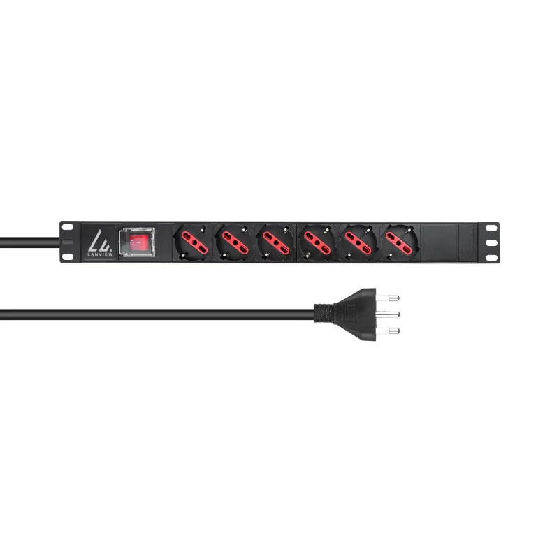 Lanview LVR-2MIT-SW-IT6 unidad de distribución de energía (PDU) 1U Negro