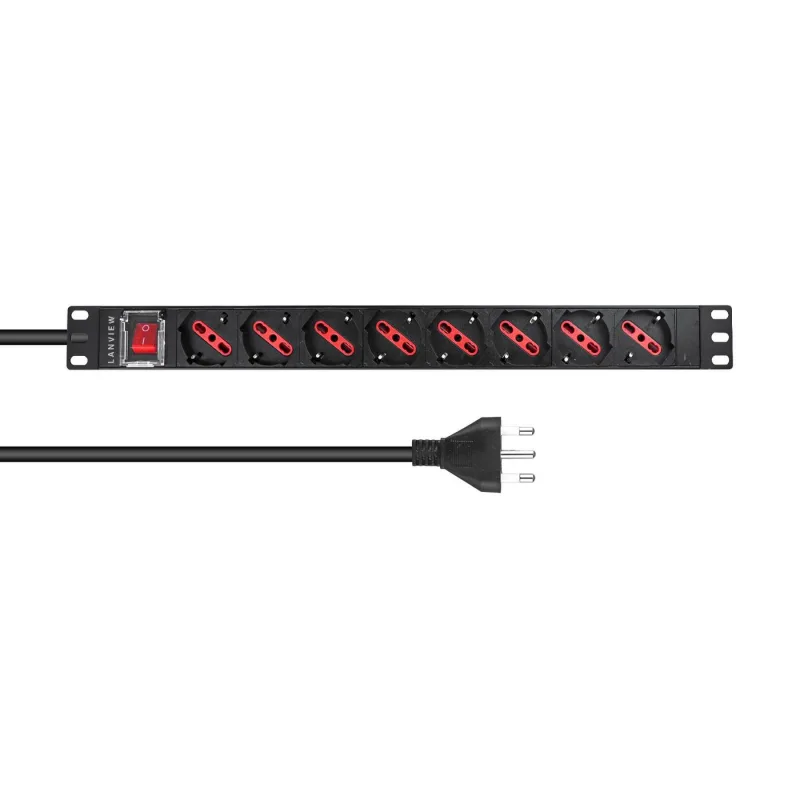 Lanview LVR-2MIT-SW-IT8 unidad de distribución de energía (PDU) 1U Negro