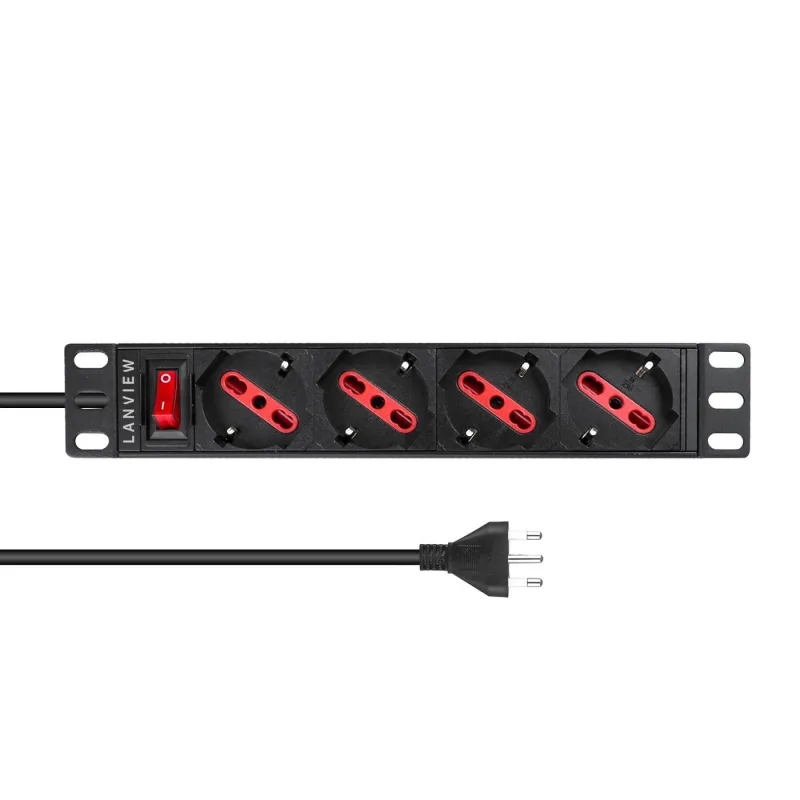 Lanview LVR-2MIT-SW-IT4 unidad de distribución de energía (PDU) 1U Negro