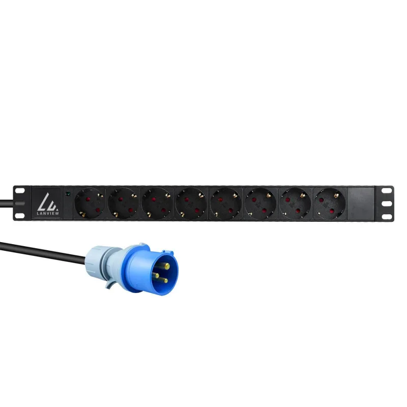 Lanview LVR-3MIEC-LIC-SCH8 unidad de distribución de energía (PDU) 8 salidas AC 1U Negro