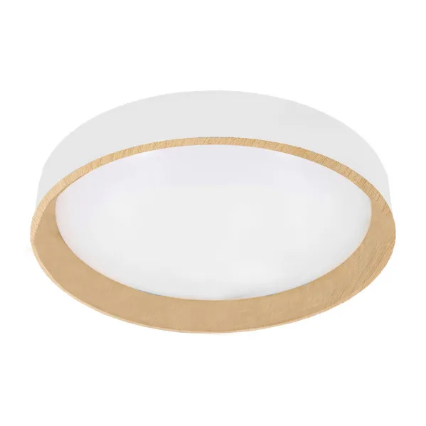 Plafón Morgan Blanco/Haya LED 60W 3000-4200-6500K 5400lm (50x50x7,5cm) con Mando