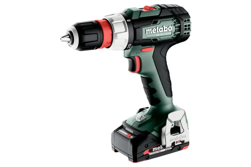 Metabo BS 614052500 - Taladro inalámbrico rápido de 18 L, incluye batería y estuche de plástico (baterías LiPOWER de 18 V, 2 x 2 Ah, diámetro del taladro 13 mm/36 mm, peso 1,6 kg)