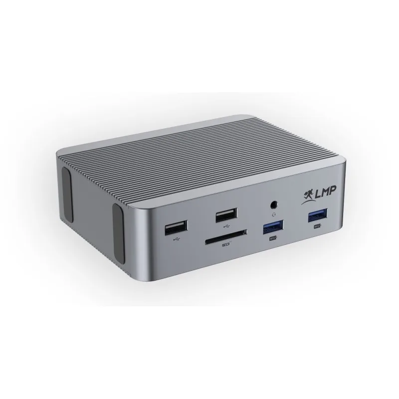 LMP USB4 SuperDock 2 - Estación de Acoplamiento USB4 de 15 Puertos - USB4, USB-C, USB-A, HDMI, DisplayPort, Ethernet, Audio, Lector de Tarjetas - Diseño de Aluminio con Ranura de Seguridad Kensington
