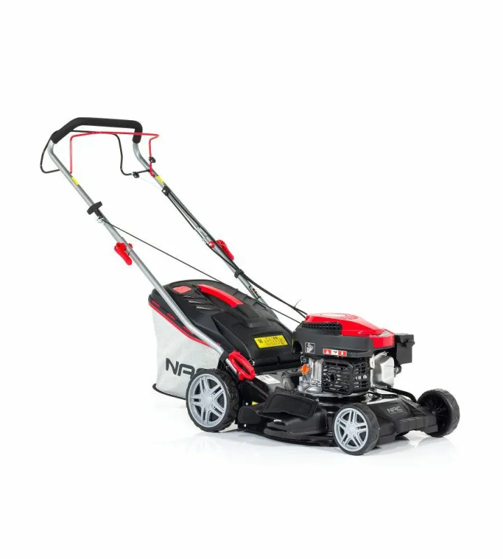 Cortacésped de gasolina NAC LS46-144R-S-JR con motor B&S 144cc, tracción, ideal para césped y jardines grandes, potente, eficiente, fácil de manejar y duradero.