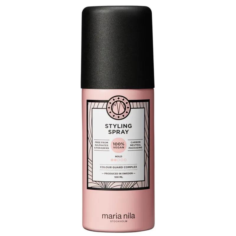 Maria Nila Styling Spray, 100 ml, fijación 2/5, reduce el encrespamiento, antioxidante, conserva el color del cabello, 100 % vegano y libre de sulfatos/parabenos