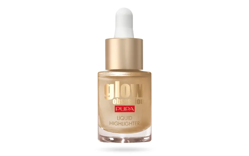 Pupa Glow Obsession Liquid Highlighter 100 Sunrise 13.5ml, Iluminador Líquido Sin Parabenos para Rostro, Acabado Radiante y Natural