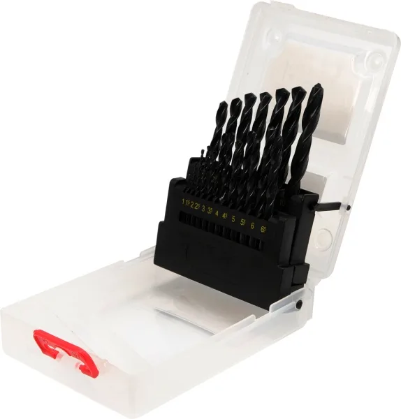 YATO, modelo YT-4462, Broca helicoidal, 19 piezas, ideal para perforación en metal, madera y plástico, herramienta profesional para trabajos de perforación de alta precisión