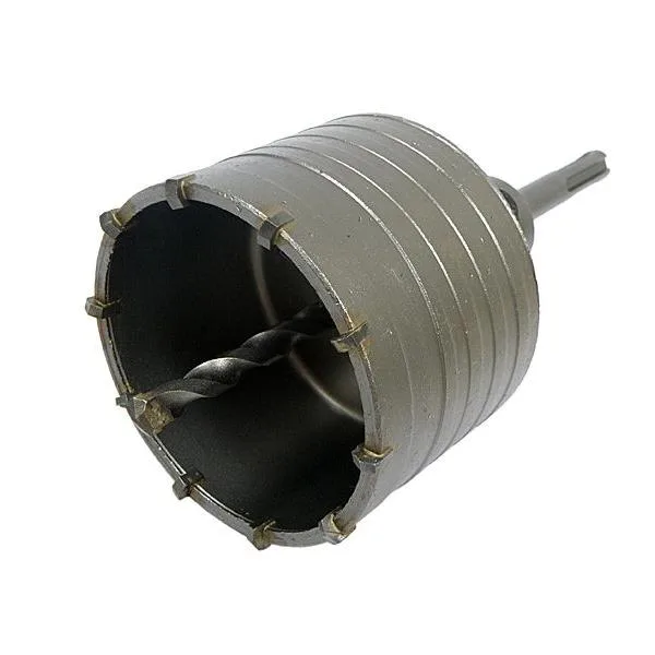 Corona SDS-Plus 100 mm Silver, herramienta de perforación profesional para concreto y materiales duros, alta durabilidad, precisión y fácil instalación para trabajos exigentes.