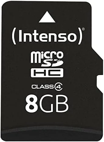 Intenso 3403460 Micro Tarjeta de Memoria SD 8 GB Grado 4 con SD Adaptador, Azul