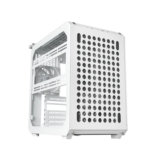 Cooler Master Qube 500 Flatpack - Caja PC ATX Media Torre, Totalmente Modular, 1 Ventilador SF 120mm Blanco Preinstalado, Montaje GPU Vertical, Admite Placa Base EATX y Radiadores Duales 280mm, Blanco