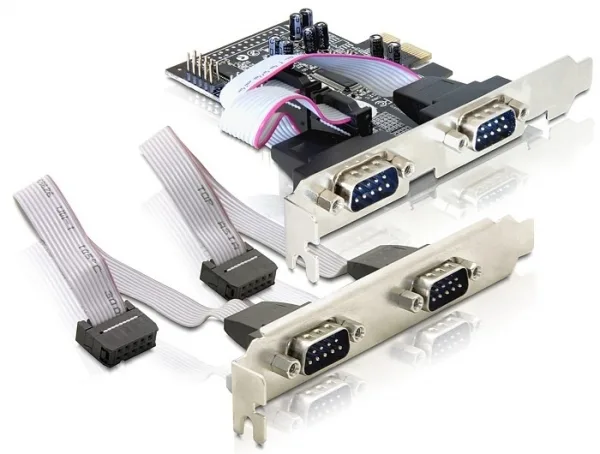 DeLOCK 4 x serial PCI Express card tarjeta y adaptador de interfaz