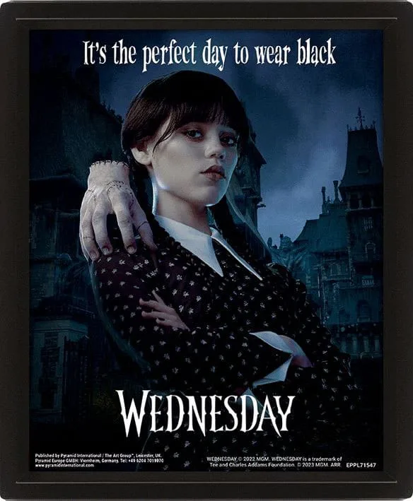 Pyramid International Wednesday Addams - Cuadro enmarcado en 3D